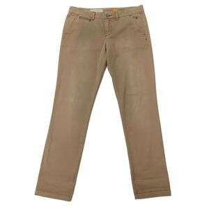 Pilcro by Anthropologie Hyphen Pants Womens 27 Tan Straight Leg Stretch Casual